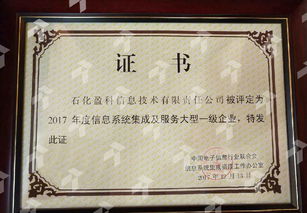 石化盈科榮膺信息系統集成及服務大型一級企業，入選優秀解決方案與應用案例